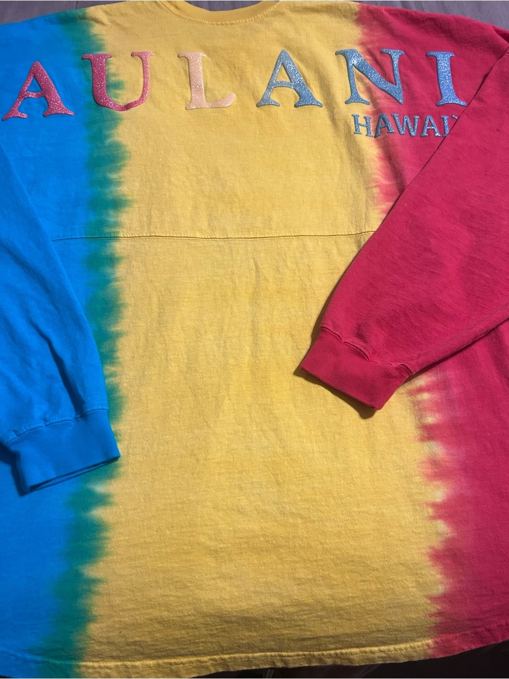 Disney Hawaii Tie-Dye Long Sleeve Shirt - Yellow, Blue & Pink